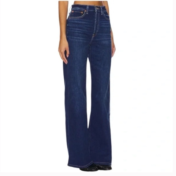 RE/DONE Jeans 90s High Rise Loose Straight Leg Button Fly Deep Faded Blue 27 NWT - Picture 9 of 10